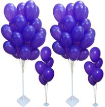 Kit suporte de balão para festa com 50 varetas bases para chão mesa 4 suportes de bexiga aniversário