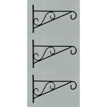 Kit Suporte De Parede Floreira Em Ferro 3 Peças Na Cor Preta Kit Suporte De Parede Floreira Em Ferro 3 Peças Na Cor Preta