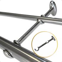 KIt Suporte Duplo Base Alongado 19.28 mm Varão Simples Cortina Cor Alumínio Parede 1 até 6 Un