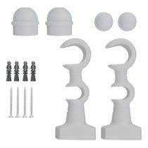 Kit suporte duplo p/ varao medio branco Kit suporte duplo p/ varao medio branco