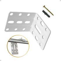 Kit Suporte Em L Cantoneira 5x5cm Trilho Suiço Cortina Instalação Parede 1 até 20 Unidades