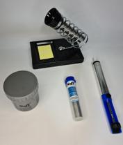 Kit Suporte Ferro De Solda + Estanho + Pasta + Sugador