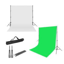 Kit Suporte + Fundo Infinito 3x2m Verde Branco Chroma Key Kit Suporte + Fundo Infinito 3x2m Verde Branco Chroma Key