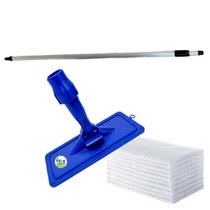 Kit SUPORTE LT Limpa Tudo + 10 Fibras Macia BRANCA + CABO DE ALUMÍNIO 1,3m Retrátil - Mop Articulado Com Giro 360 Graus Kit SUPORTE LT Limpa Tudo + 10 Fibras Macia BRANCA + CABO DE ALUMÍNIO 1,3m Retrátil - Mop Articulado Com Giro 360 Graus