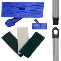 Kit SUPORTE LT Limpa Tudo + 3 FIBRAS + CABO DE ALUMÍNIO 50 Cm Mop Articulado Com Giro 360 Graus Limpeza Kit SUPORTE LT Limpa Tudo + 3 FIBRAS + CABO DE ALUMÍNIO 50 Cm Mop Articulado Com Giro 360 Graus Limpeza