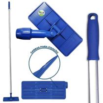 Kit Suporte Lt Limpa Tudo Articulado Giro 360 Graus + Cabo Alumínio 1.40 Metros Ergonômico Com Manopla Pisos Parede