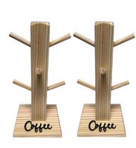 kit Suporte mancebo para xicaras 2 unidades com aplique Coffee acrílico