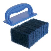 Kit Suporte Manual Azul + 10 Fibraço Limpeza Pesada Superpro