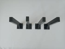 Kit Suporte Mão Francesa 40 Cm Reforçado para Bancada, Balcão e Pia com 4 Peças na Cor Preta Kit Suporte Mão Francesa 40 Cm Reforçado para Bancada, Balcão e Pia com 4 Peças na Cor Preta