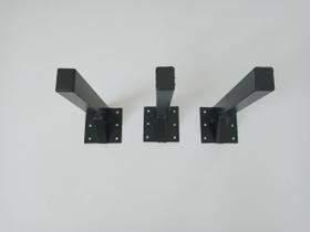Kit Suporte Mão Francesa Reforçado 30 Cm para Bancada, Balcão e Pia com 3 Peças na Cor Preta Kit Suporte Mão Francesa Reforçado 30 Cm para Bancada, Balcão e Pia com 3 Peças na Cor Preta