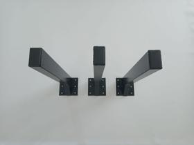 Kit Suporte Mão Francesa Reforçado 50 Cm para Bancada, Balcão e Pia com 3 Peças na Cor Preta