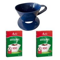 Kit Suporte Melitta AZUL 100 + 2 caixas filtro Melitta 100