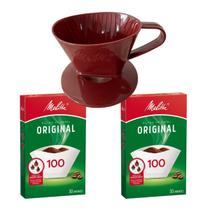 Kit Suporte Melitta BORDO 100 + 2 caixas filtro Melitta 100