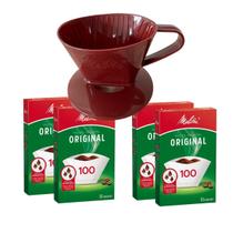 Kit Suporte Melitta BORDO 100 + 4 caixas filtro Melitta 100
