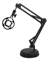 Kit Suporte Mesa Articulado + Shock Mount P/ Microfone Prof.