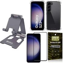 Kit Suporte Mesa Hrebos 360 + Capinha Antishock + Película Vidro 3D Armyshield