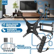 Kit Suporte Móvel para TV 23 a 63 Polegadas Retrátil Inclinável com Filtro de Linha 5 Tomadas Kit Suporte Móvel para TV 23 a 63 Polegadas Retrátil Inclinável com Filtro de Linha 5 Tomadas
