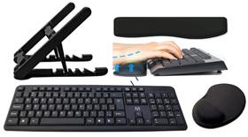 Kit Suporte Note/Teclado com fio USB/ Apoio P/Teclado(keypad) /Mouse Pad (SEM MOUSE)