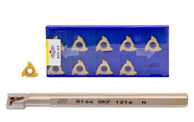 Kit Suporte P/torno Rosca Interno R166 Okf 12 + 10 Insertos