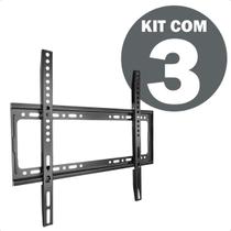 Kit Suporte Painel Tv 23 a 63 Pol Slim Fixa de Parede Lcd Plasma Smart Até 50Kg Universal Casa Sala