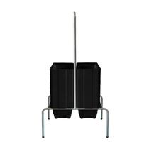 KIT - Suporte para cestos de compras Duplo + 40 cestos D100 Preto supermercado, mercearia