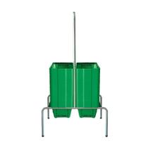 KIT - Suporte para cestos de compras Duplo + 40 cestos D100 Verde supermercado, mercearia