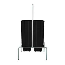KIT - Suporte para cestos de compras Duplo + 60 cestos D100 Preto supermercado, mercearia