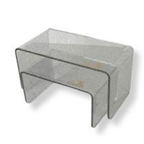 Kit Suporte para Doces Elevadores Clean Glitter - Prata - 2 unidades - Só Boleiras - Rizzo