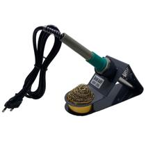 Kit Suporte Para Ferro De Soldar Com Esponja Metalica + Ferro De Soldar Hikari Plus Sc60 50w / 127v