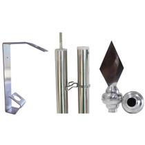 Kit Suporte Para Mastro de Bandeira Com Mastro e Ponteira