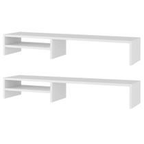 Kit Suporte para Monitor Soft Elevado Moderno MDF 95CM Branco Abmaza