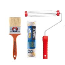 Kit suporte para rolo + rolo anti gotas + trincha