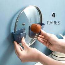 Kit Suporte para Tampa de Panela Adesivo Organizador 4 Pares - 8 Unidades Kit Suporte para Tampa de Panela Adesivo Organizador 4 Pares - 8 Unidades