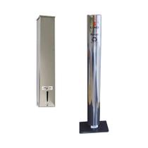 Kit Suporte Porta Copo Inox Água 200ml + Coletor Lixeira Inox Kit Suporte Porta Copo Inox Água 200ml + Coletor Lixeira Inox