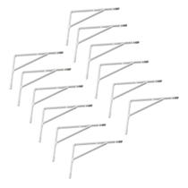 Kit Suporte Prateleira com 12 Peças em Aço Mão Francesa 15x20, Branco - Metalfer