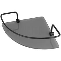 Kit Suporte Prateleira Porta Shampoo Condicionador Canto Banheiro Vidro Preto Fumê