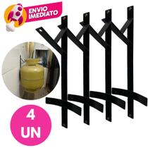 Kit Suporte Reforçado Botijão Gás P13 Antifurto Roubo Aço Trava Parede Suspenso Organizador Kit Suporte Reforçado Botijão Gás P13 Antifurto Roubo Aço Trava Parede Suspenso Organizador