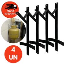 Kit Suporte Reforçado Botijão Gás P13 Antifurto Roubo Aço Trava Parede Suspenso Organizador Kit Suporte Reforçado Botijão Gás P13 Antifurto Roubo Aço Trava Parede Suspenso Organizador