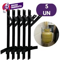 Kit Suporte Reforçado Botijão Gás P13 Antifurto Roubo Aço Trava Parede Suspenso Organizador Kit Suporte Reforçado Botijão Gás P13 Antifurto Roubo Aço Trava Parede Suspenso Organizador