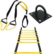 Kit Suporte Sem Giro Corda Naval TRX + Escada De Agilidade 7 Degraus Regulável + TRX Fita De Suspensão Para Treino De Pilates Academia Funcional Kit Suporte Sem Giro Corda Naval TRX + Escada De Agilidade 7 Degraus Regulável + TRX Fita De Suspensão Para Treino De Pilates Academia Funcional