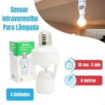 Kit Suporte Sensor de Movimento Lâmpada Soquete E27 Bivolt Presença Infravermelho 1UN 2UN 4UN Souti
