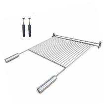 Kit Suporte Suspenso Inox 60cm + Grelha Aramada 50x40cm Kit Suporte Suspenso Inox 60cm + Grelha Aramada 50x40cm