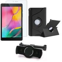Kit Suporte Tablet Carro Galaxy Tab A 8.0' T295 + Película Vidro +Capa Giratória - Armyshield