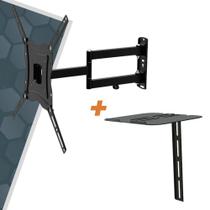 Kit Suporte Tv Articulado 40Kg + Suporte Conversor