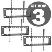 Kit Suporte Universal Até 75Kg 40 a 80 Pol de Parede Fixa TVs Qled Oled Smart Plasma Preto