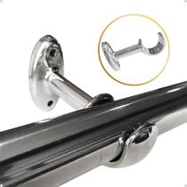 Kit Suporte Varão Comum Simples 19mm Cortina Ilhós Argola Com Base Instalação Parede 2 á 5 Un