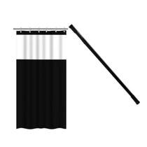 Kit Suporte Varão Preto Banheiro 60x90cm + Cortina Box Preto Kit Suporte Varão Preto Banheiro 60x90cm + Cortina Box Preto