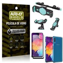 Kit Suporte Veicular 3 em 1 Galaxy A50 + Película 3D + Capa Anti Impacto - Armyshield