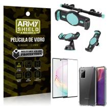 Kit Suporte Veicular 3 em 1 Galaxy Note 20 + Película 3D + Capa Anti Impacto - Armyshield