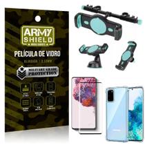 Kit Suporte Veicular 3 em 1 Galaxy S20 + Película 3D + Capa Anti Impacto - Armyshield